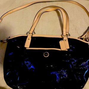 Coach chocolate patent leather handbag